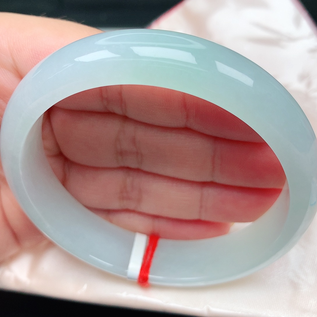 未镶嵌手镯翡翠23冰冰浅甜绿61圈
