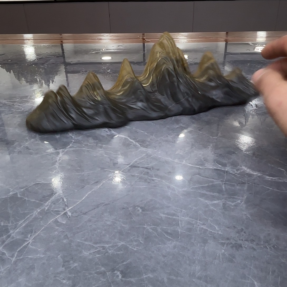 黑***恋砖雕灵璧石雕刻山峰摆件