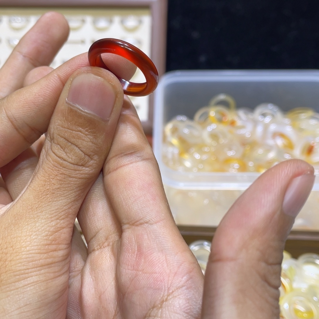 玛瑙/玉髓未镶嵌戒指567号港16.5