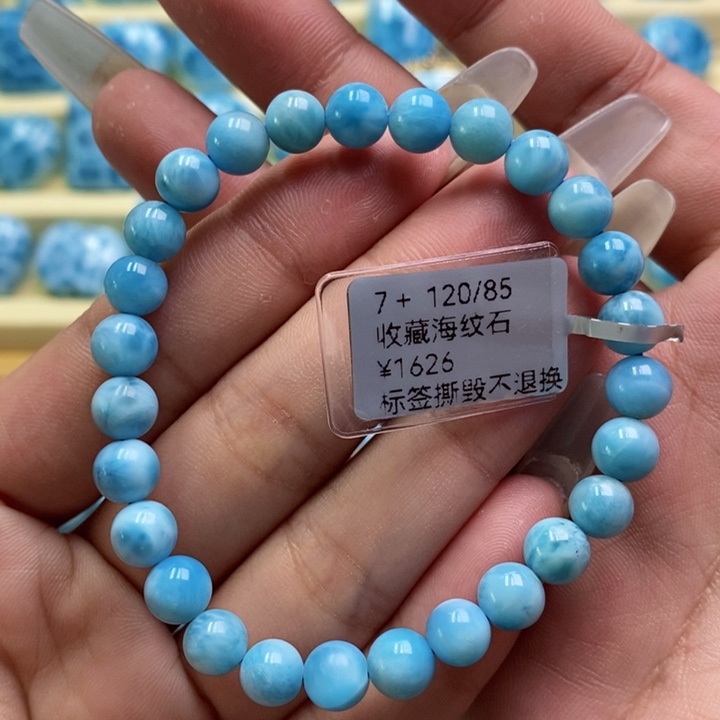 针钠钙石（海纹石）未镶嵌手链