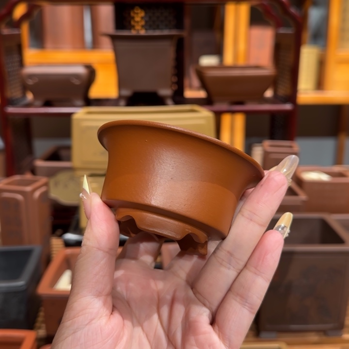 紫砂花盆口径7，深度3