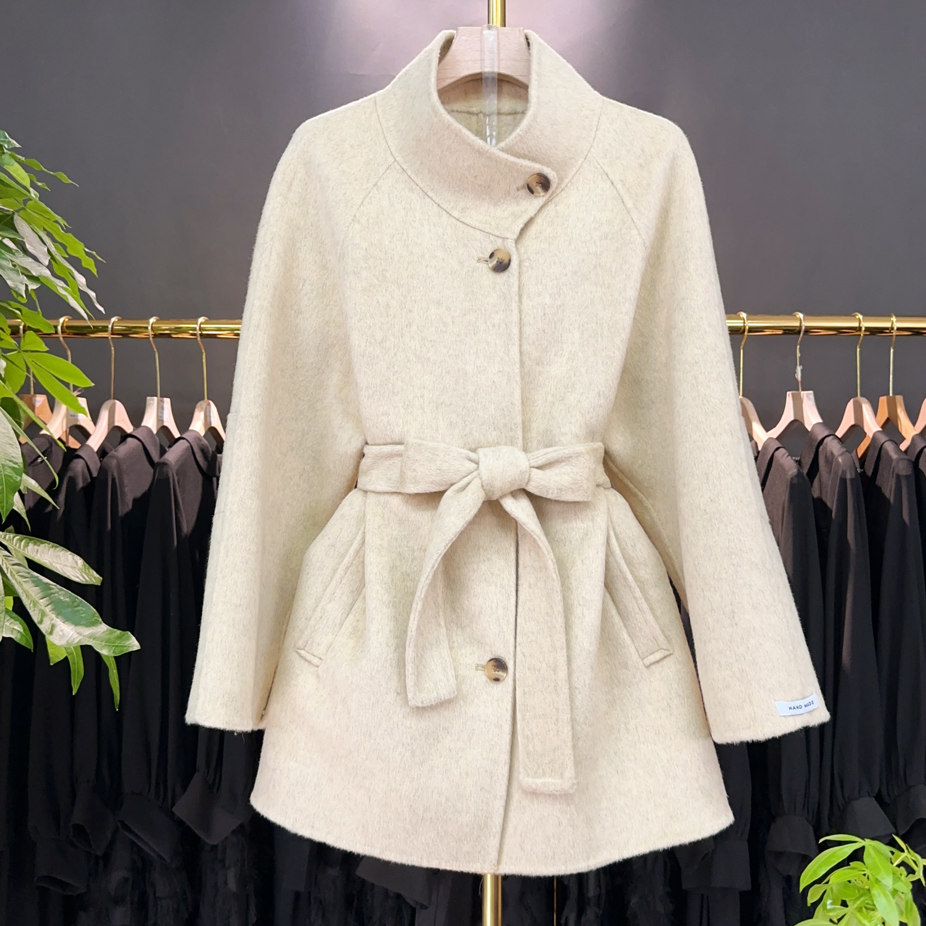 【A9254】毛呢外套女2025秋冬新款时尚休闲设计感毛呢外套