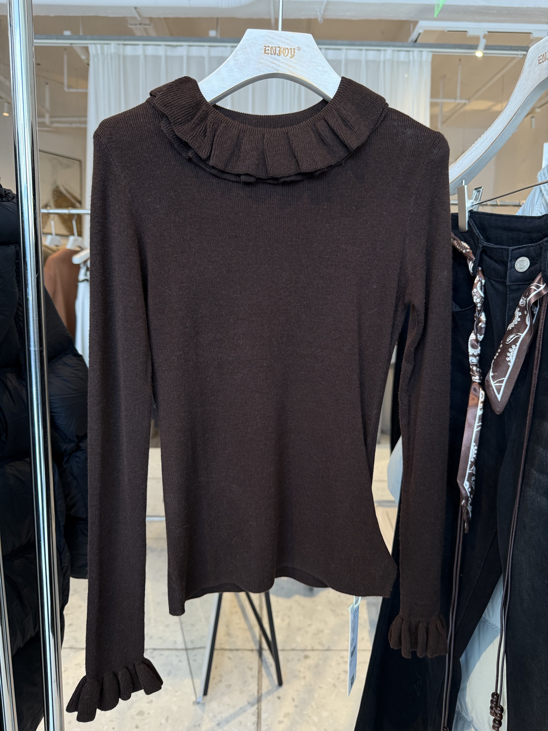 【门店同款】ENJOY冬季“相聚时刻”木耳花边高领针织167595122