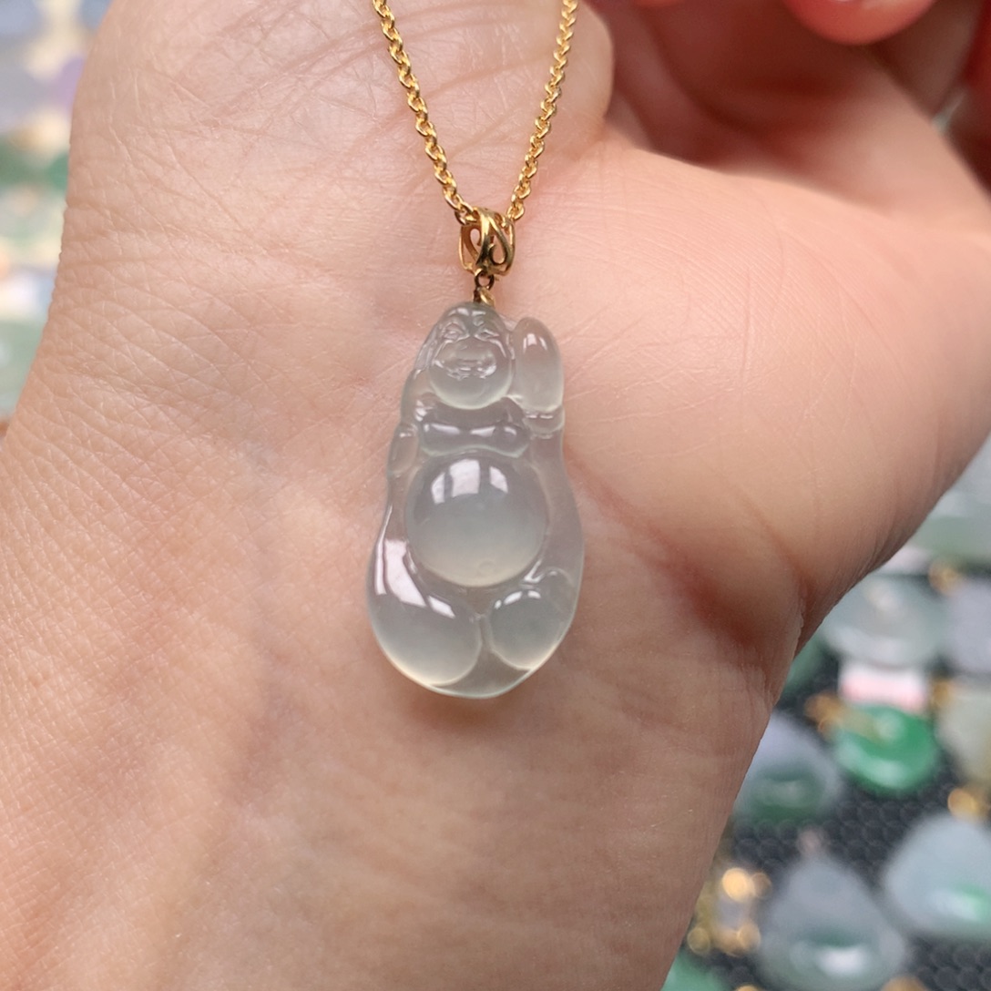 【闪购商品】翡翠吊坠(不含链)18K金镶嵌