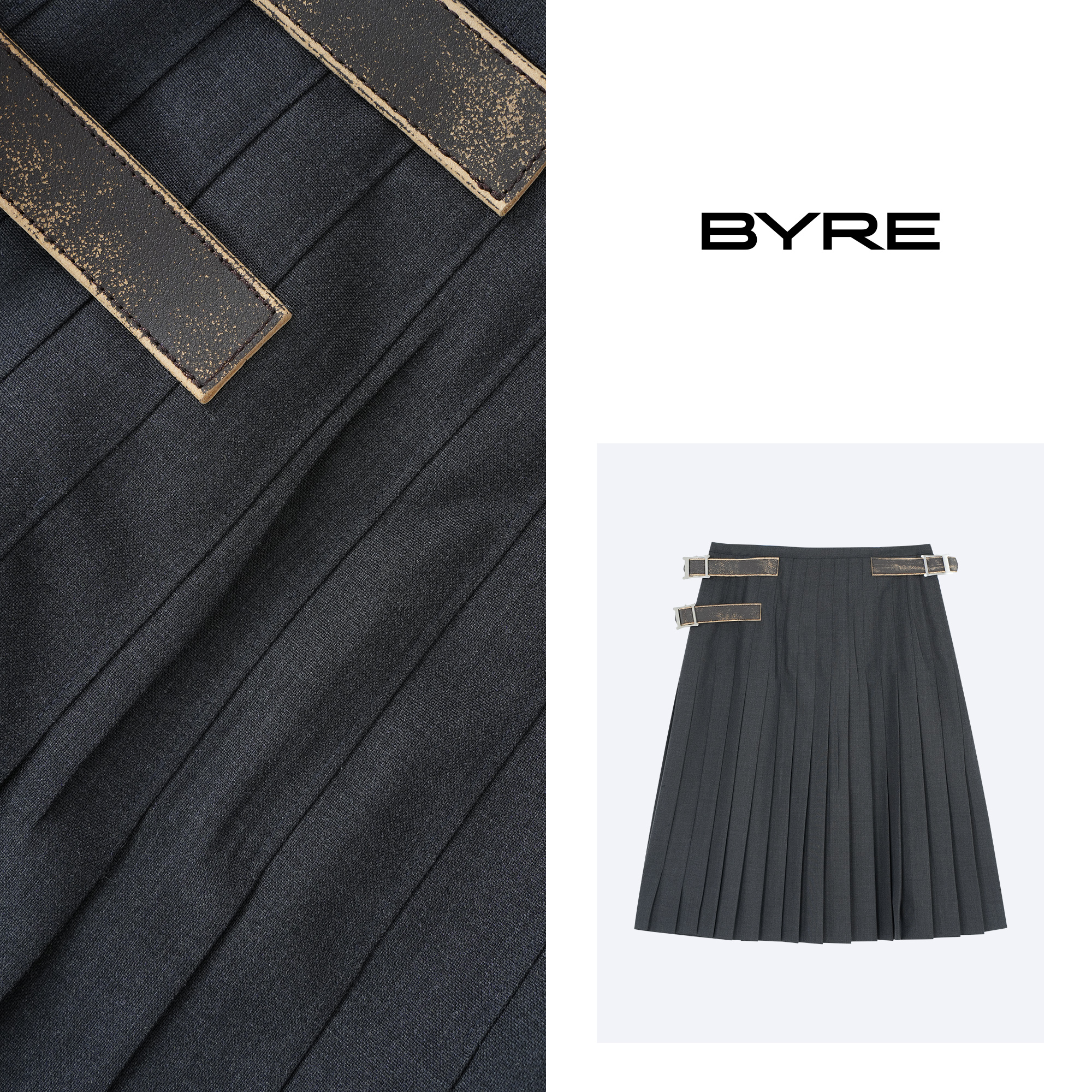 YS622 羊毛百褶中长款半裙【干洗】