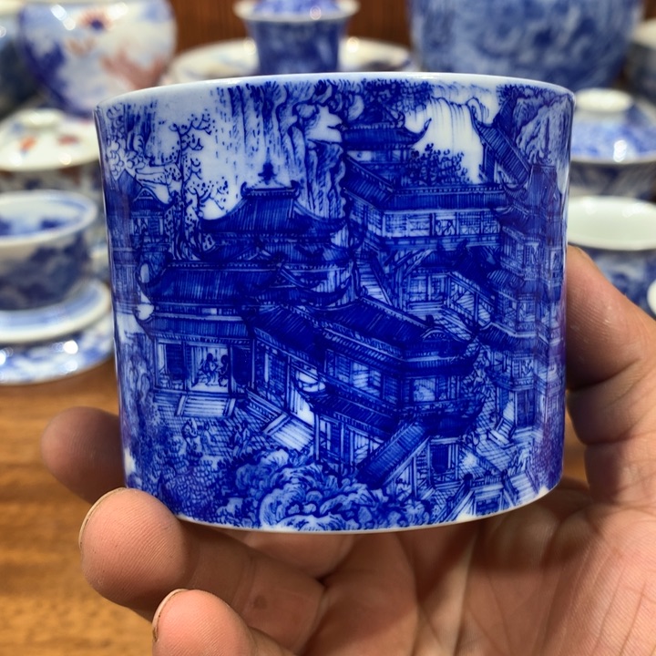 自成堂柴窑青花大明宫