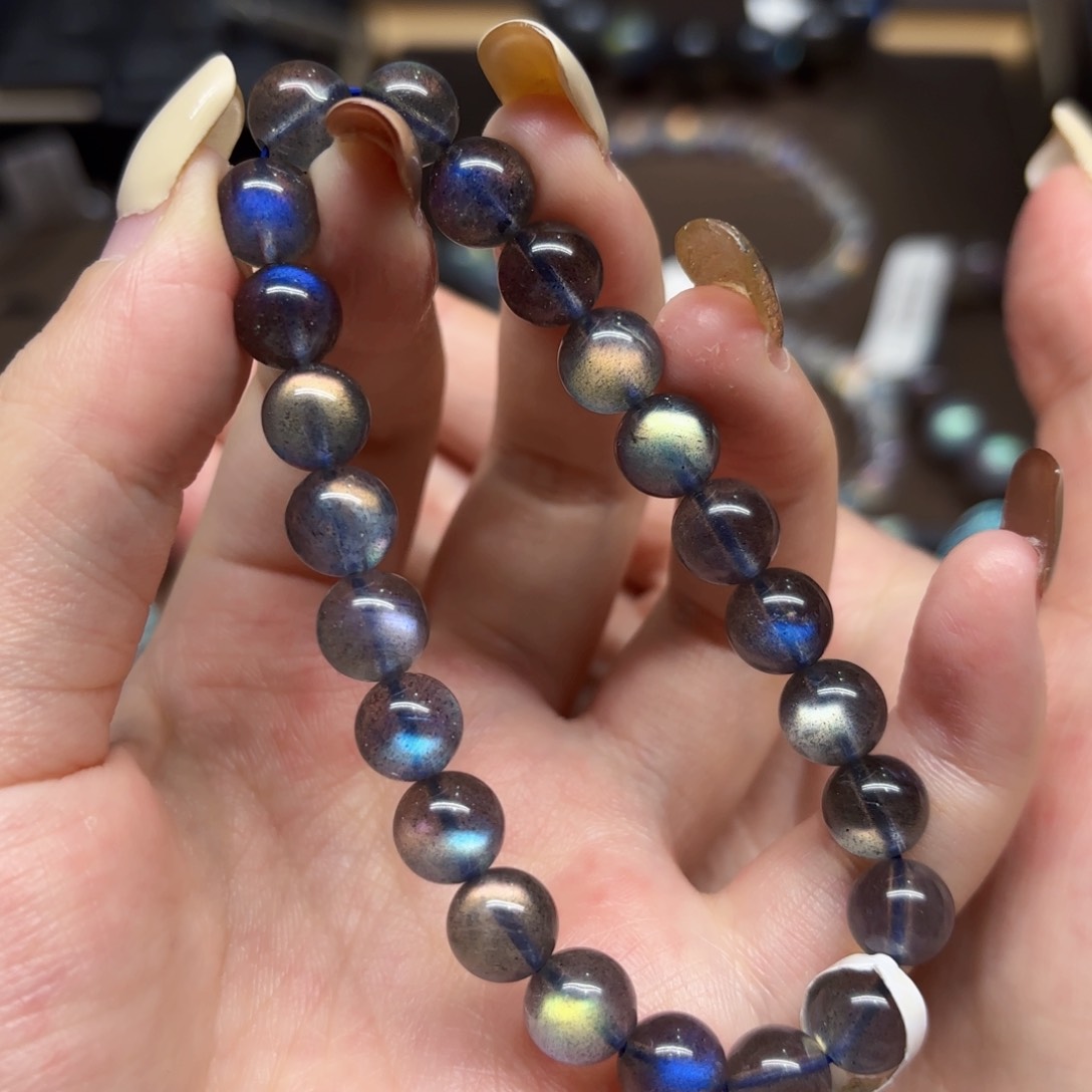 未镶嵌手链长石8.4mm左右