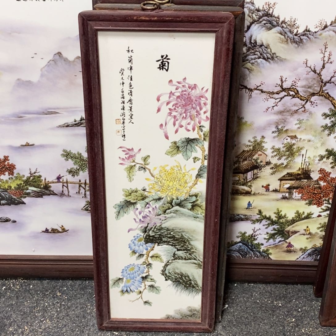 瓷片55*21 景德镇瓷板画柴窑烧制