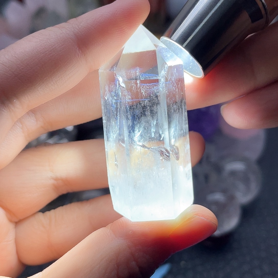 水晶珠宝半成品未镶嵌66蓝针柱子