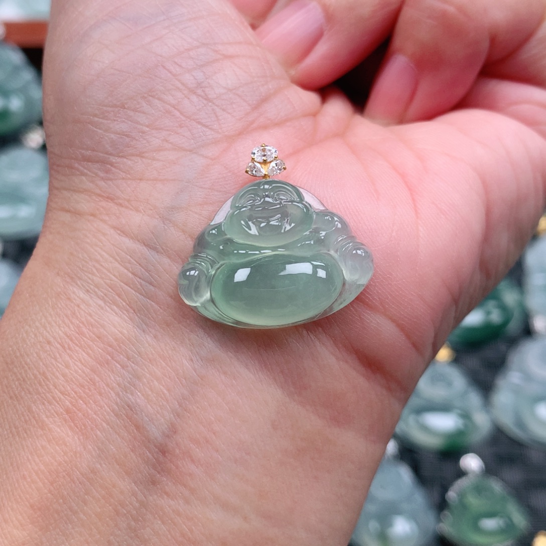 *****翡翠18K金镶嵌吊坠(不含链)