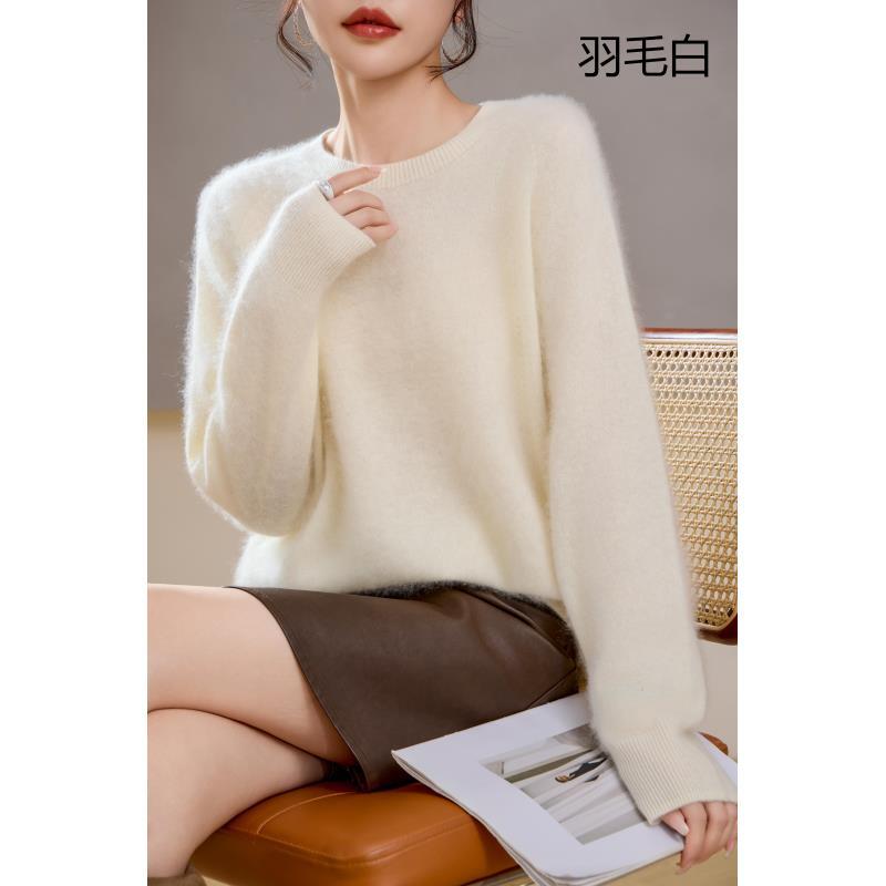 【澳洲进口Tasmanian纱线】百搭拉绒六股花纱基础百搭圆领羊毛衫671