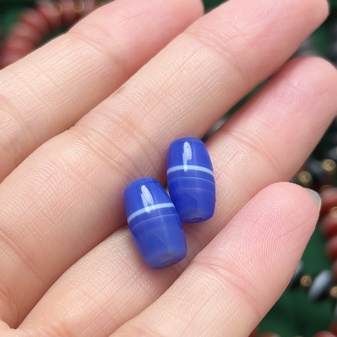 玛瑙/玉髓合金单珠一对19.9