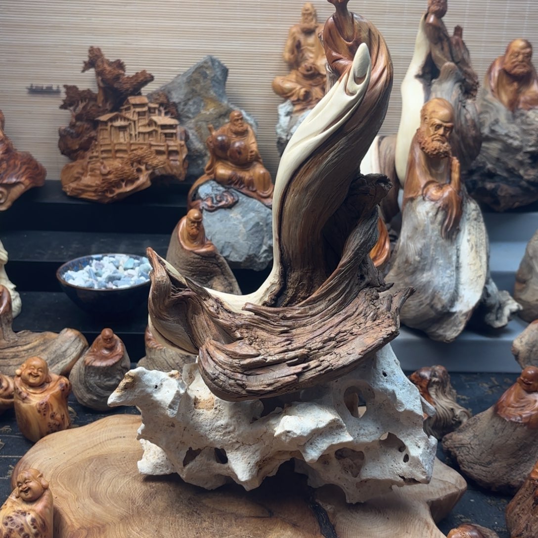时***廊柏木太行崖柏手工雕刻