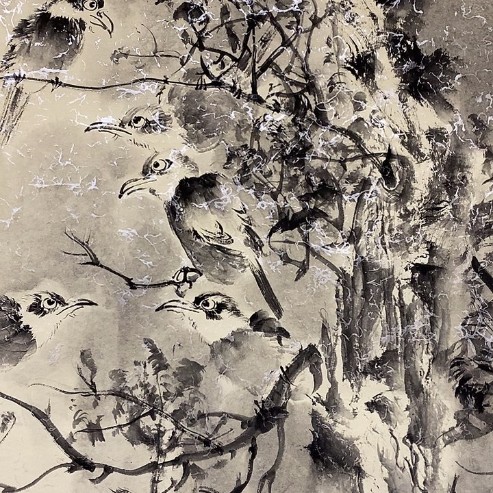 国画水墨丹青画卷作品
