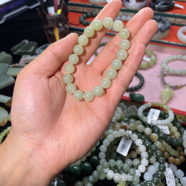 和田玉卡10油膏手串