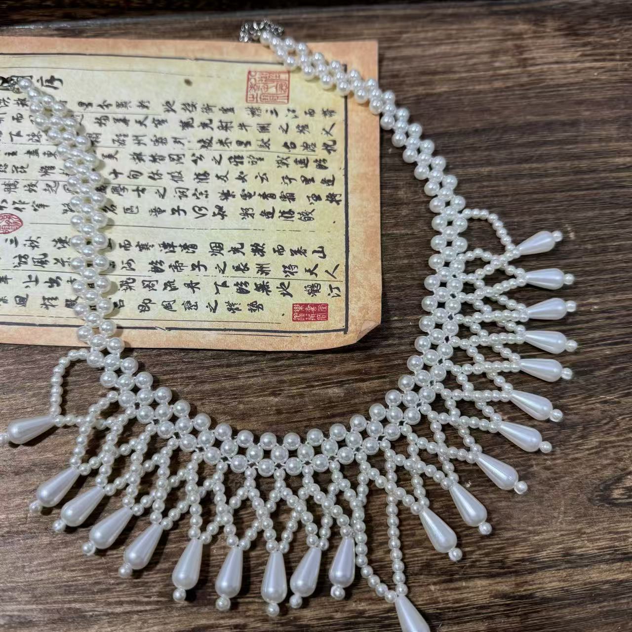仿珍珠璎珞围髻。前尘梦古风汉服配饰