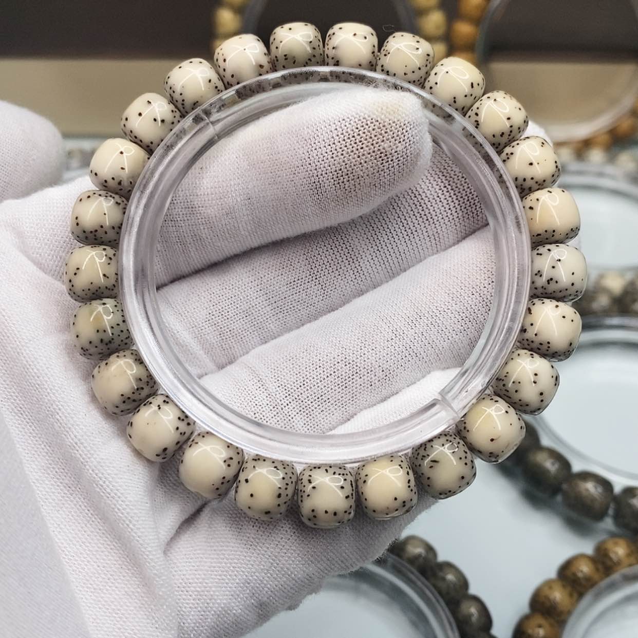 【闪购商品】手串星月菩提9×8一物一图原生态同枝糯冰通体留白福利