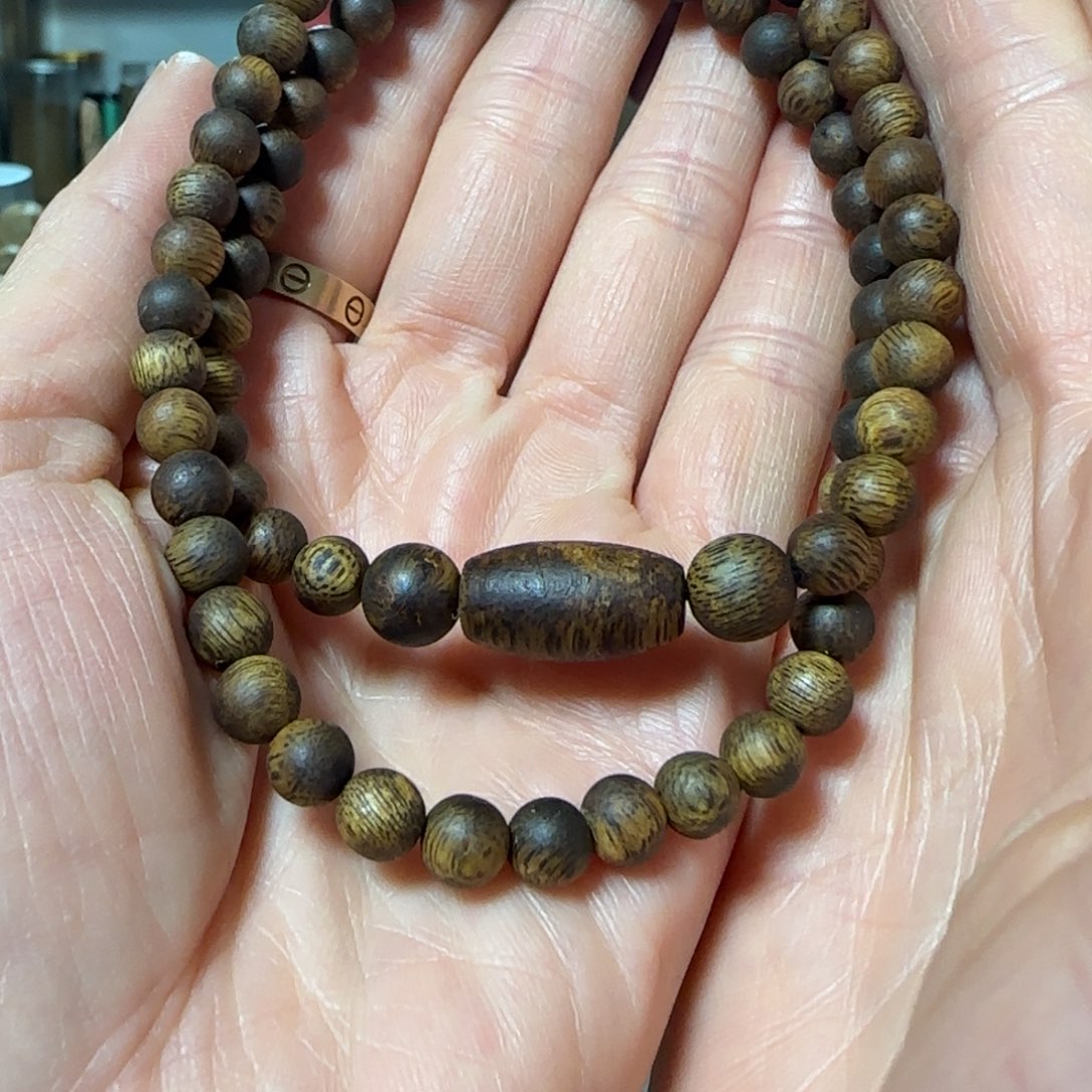 沉香木手串绿奇楠沉香锁骨链定制款8克+