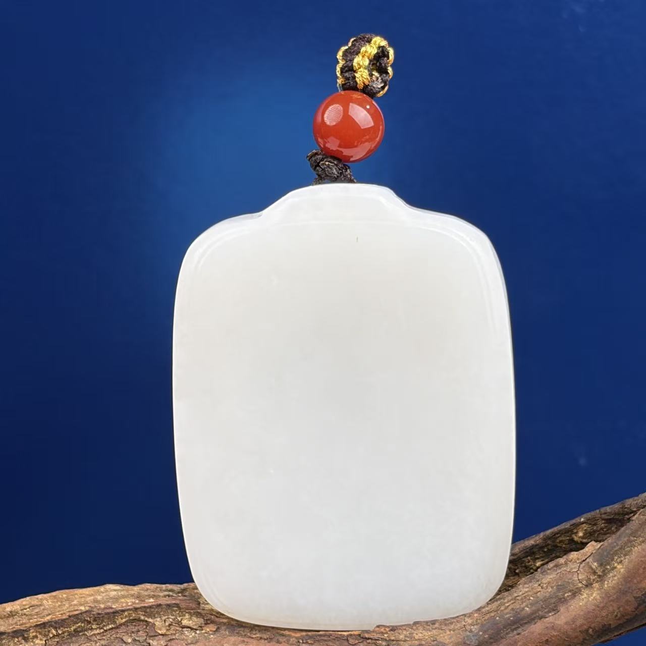 平安无事牌羊脂白F0011