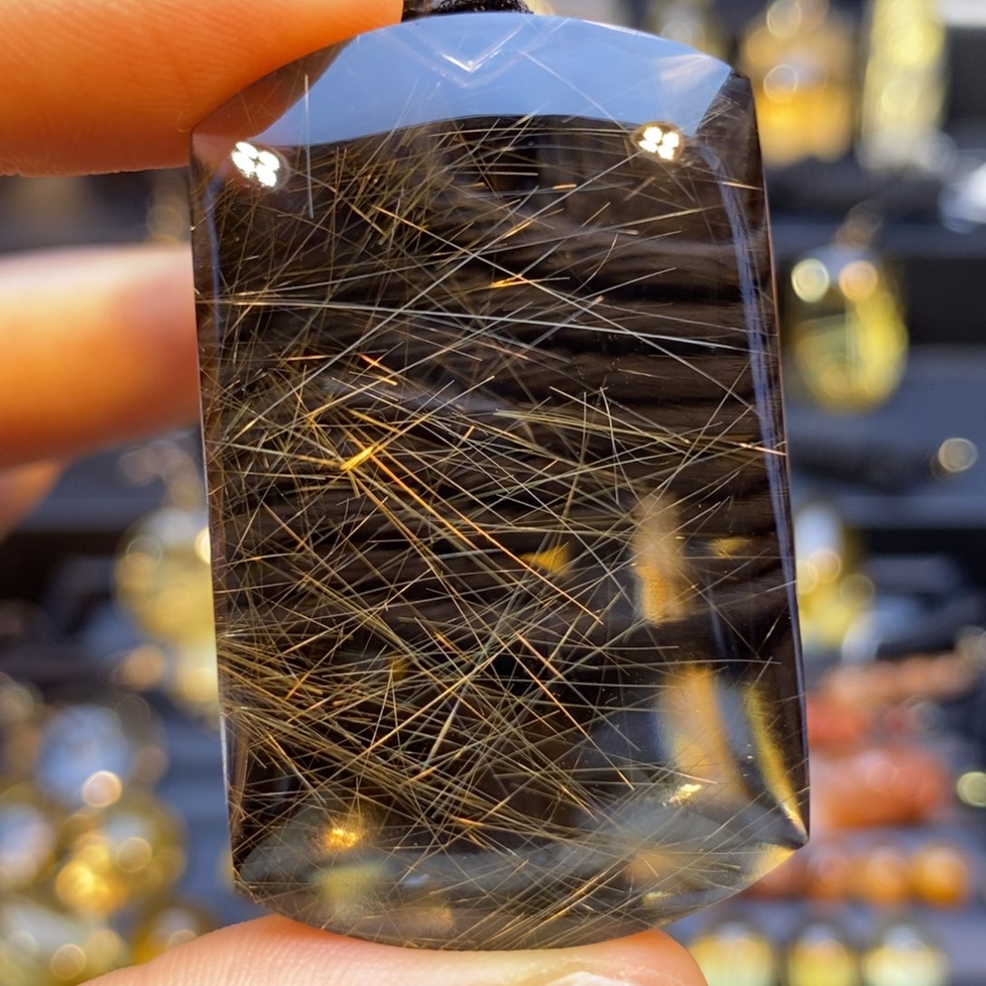 水晶颈饰未镶嵌全净体金发晶无事牌