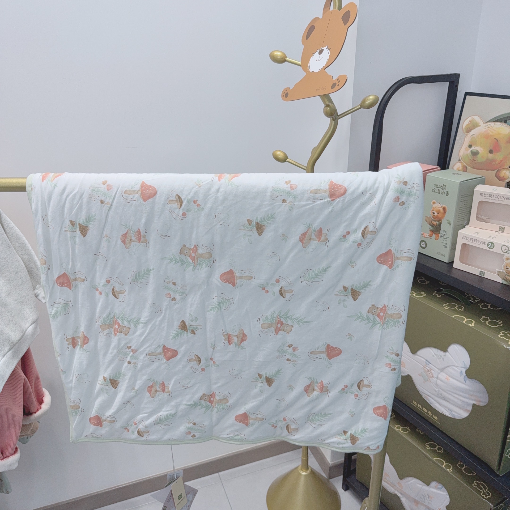 【商场同款】拉比婴幼儿四季被2025新款可水洗蘑菇大熊幼儿园午睡被