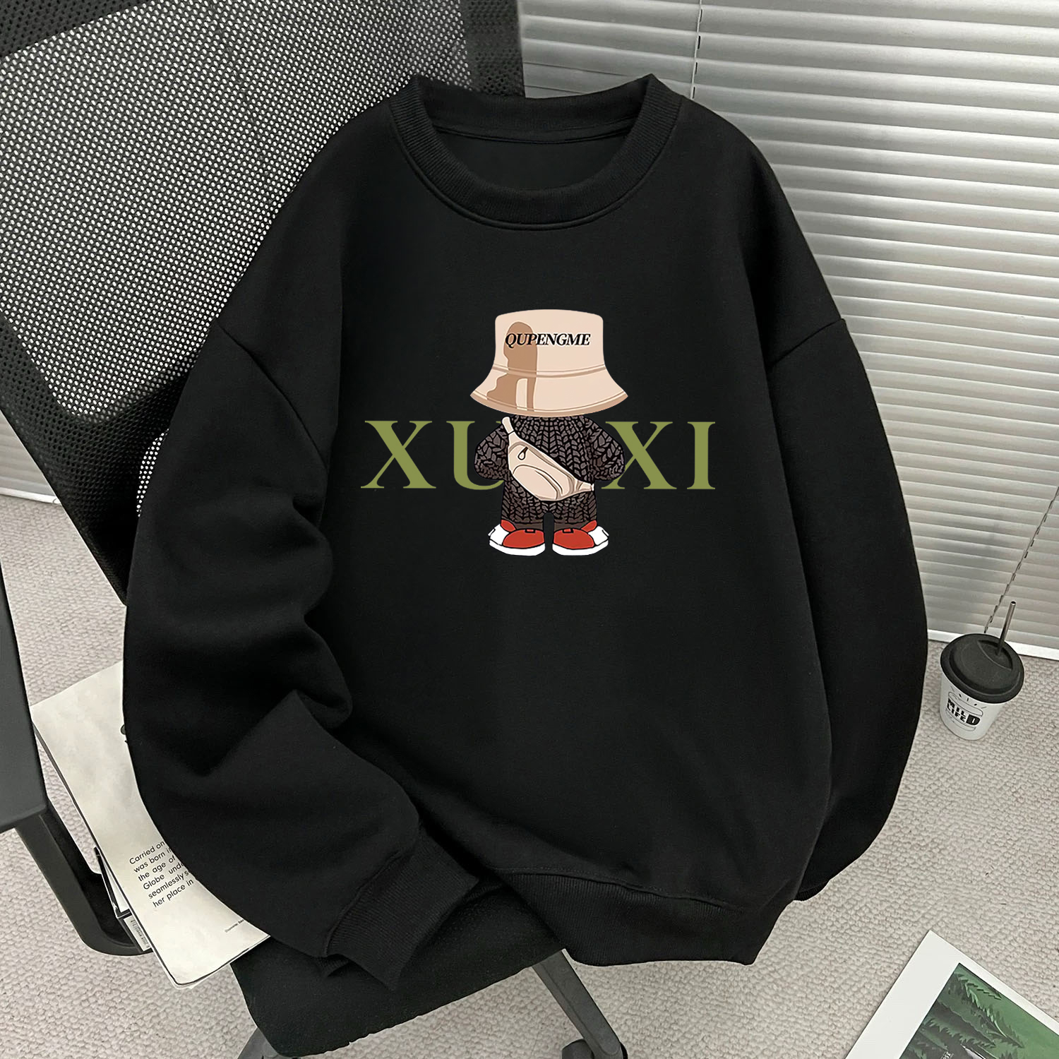 133潮牌圆领卫衣重磅新款男女同款宽松百搭情侣上衣（常规/加绒）