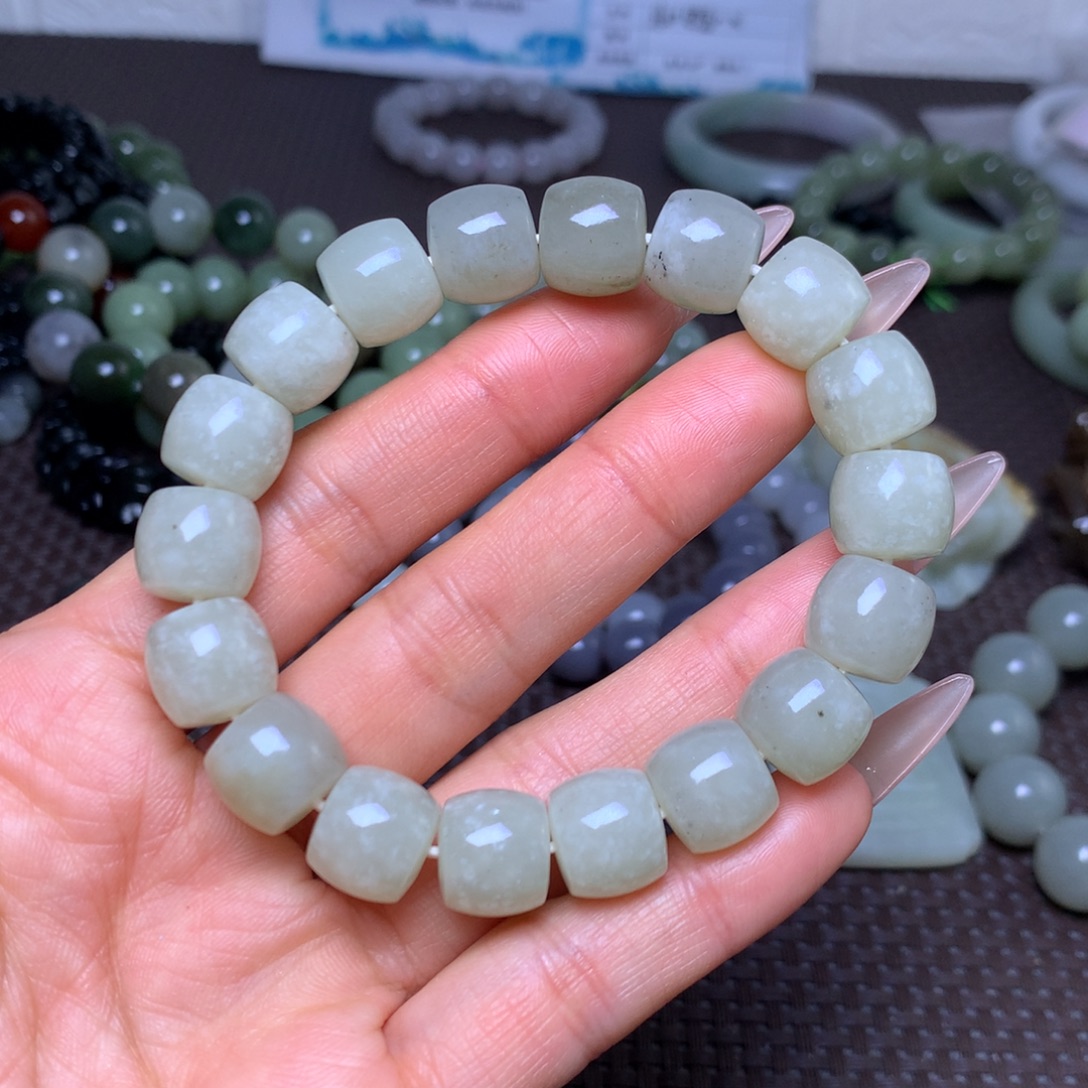 和田玉未镶嵌手串卡12