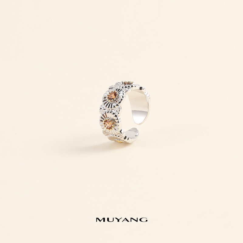 muyang/慕阳 铜合金戒指 气质手工轻奢时尚个性简约简悦戒指