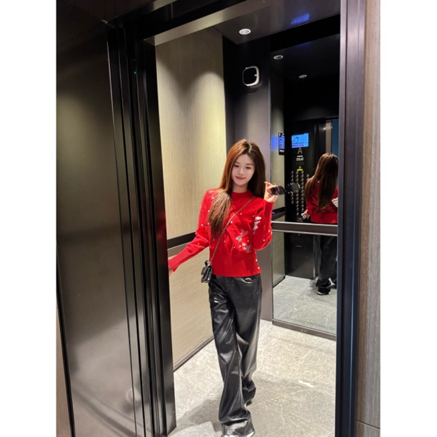 【SALE服饰】粗针扭花套头毛衣秋冬慵懒宽松保暖上衣