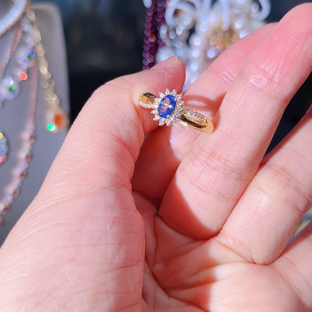 坦桑石戒指银S925镶嵌