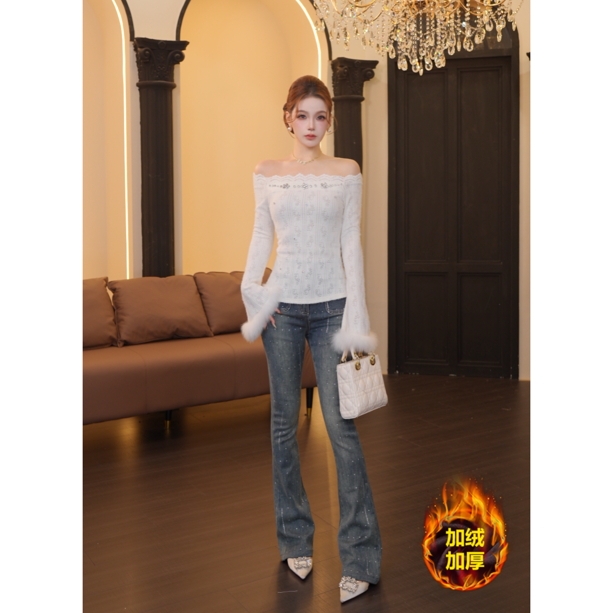 1店-242【温迪专属】长袖秋冬保暖季女加绒加厚上衣MYN1863