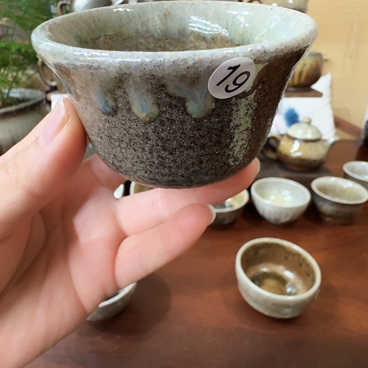 建水紫陶白泥柴烧杯微瑕