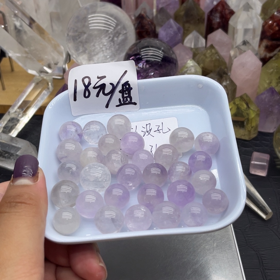 未镶嵌珠宝半成品水晶4 紫水晶14-16mm