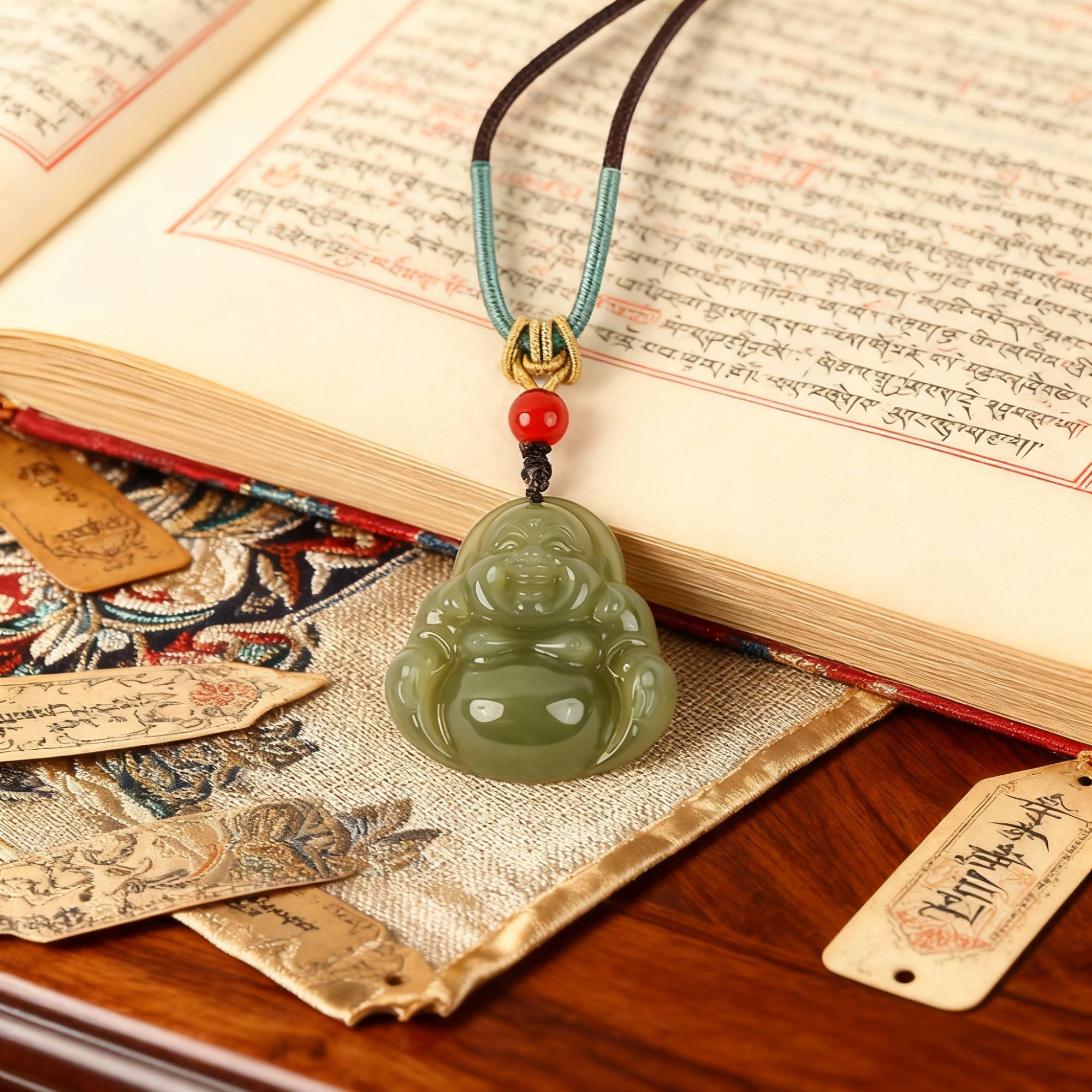 【抖音官方质检】 保真天然和田玉青黄口小佛公多样性发其一HTY390