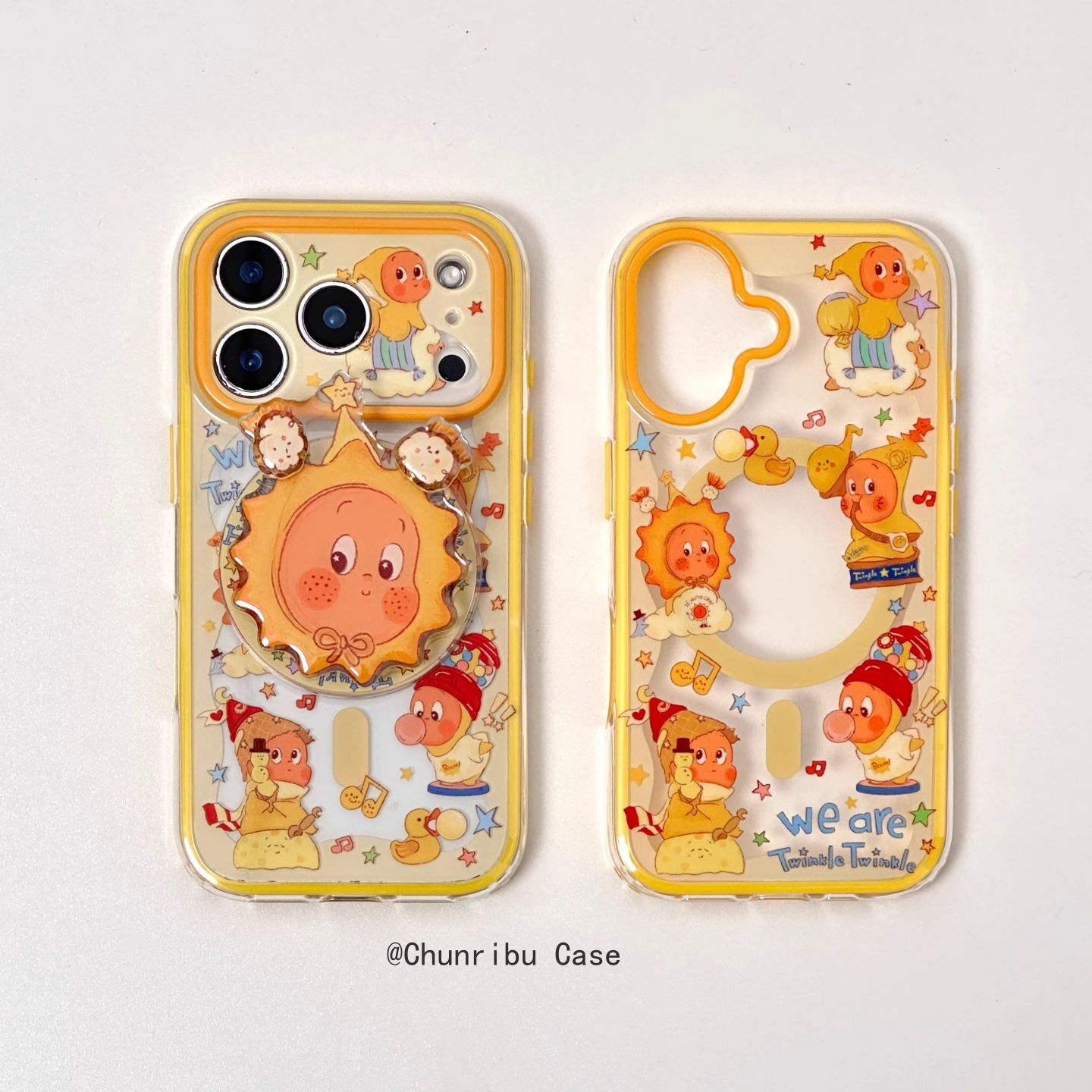 可爱黄边星星人男孩适用苹果17/16promax手机壳二合一磁吸15/14