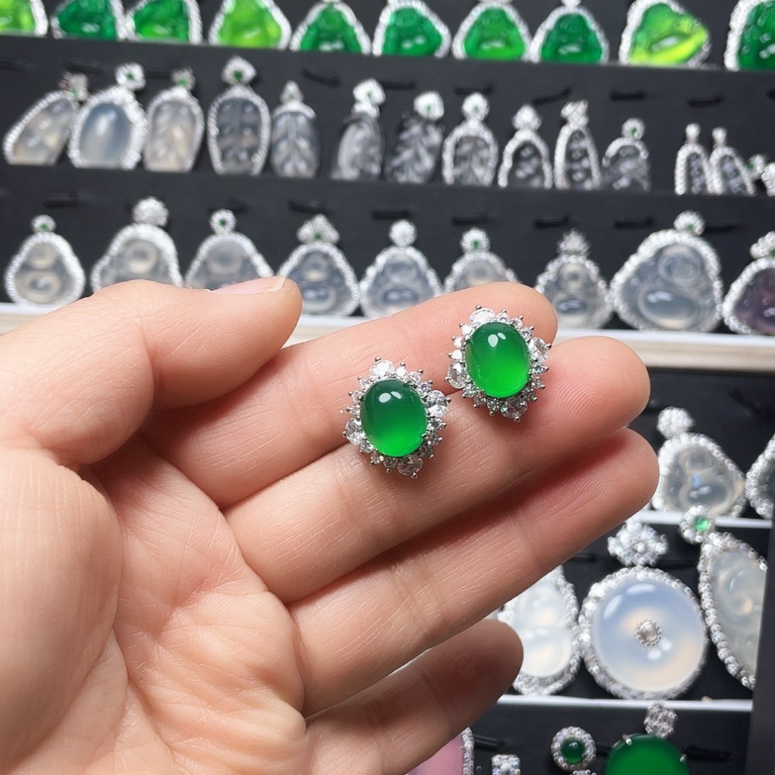 玛瑙/玉髓耳钉合金