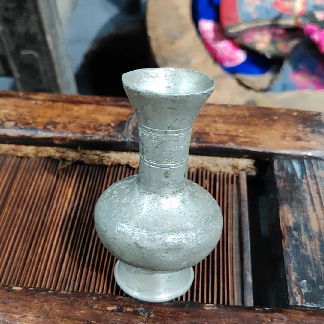 锡小花瓶手工制作茶周边摆件