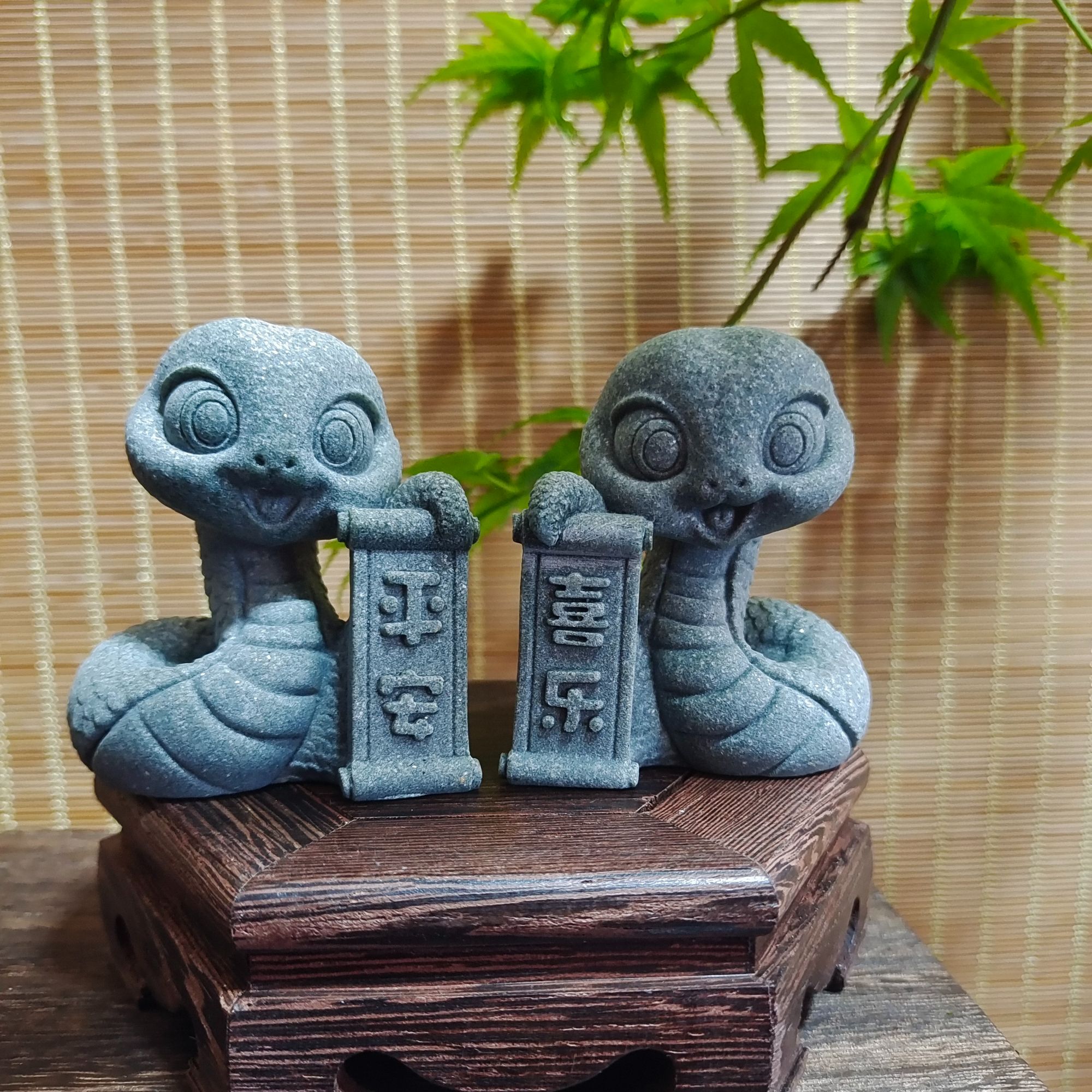 蛇年本命年灵蛇茶宠摆件吉祥萌蛇家居桌面鱼缸造景盆景假山装饰品