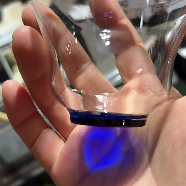 玻璃手工艺品玻璃茶色清杯蓝色