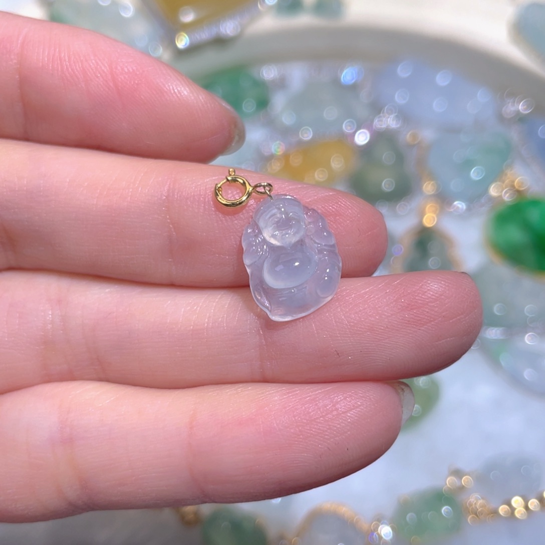 翡翠颈饰18K金镶嵌翡翠