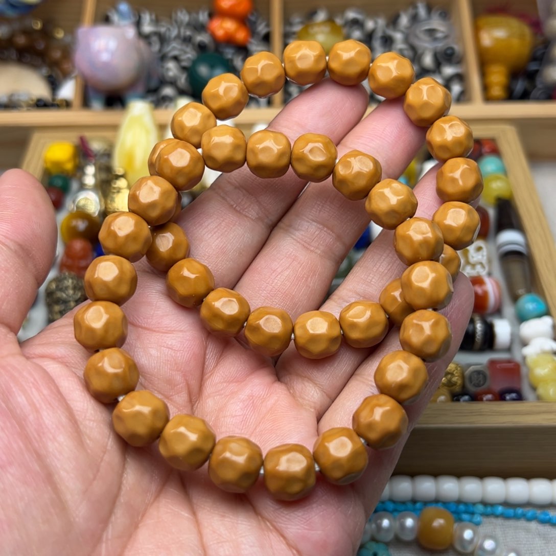 猴头核桃手串10mm无相奶酪单圈多样性发其中一条