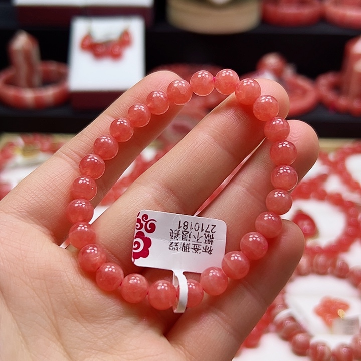 菱锰矿（红纹石）手串未镶嵌