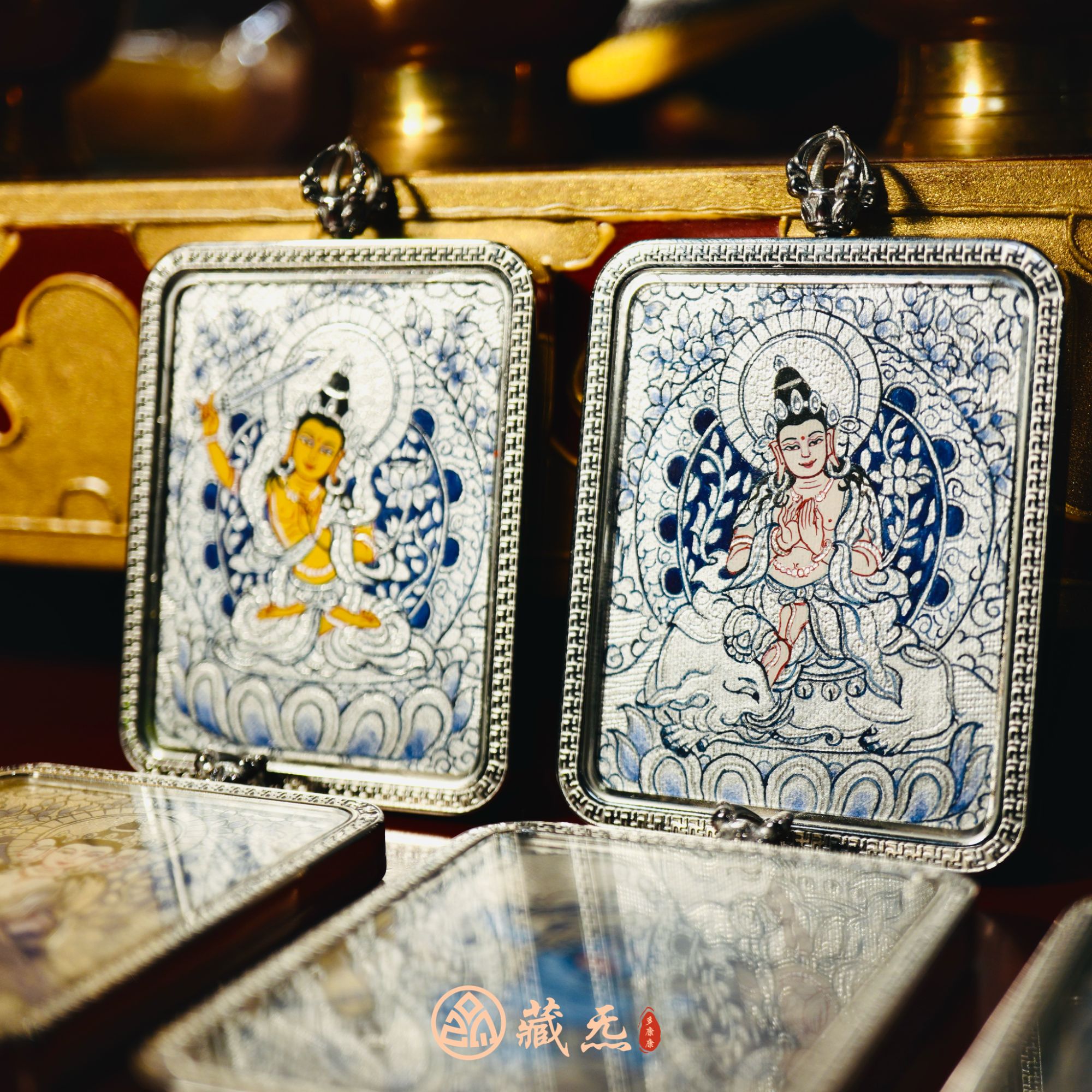 【生肖唐卡】高品质八大守护纯手绘热贡银卡 唐卡