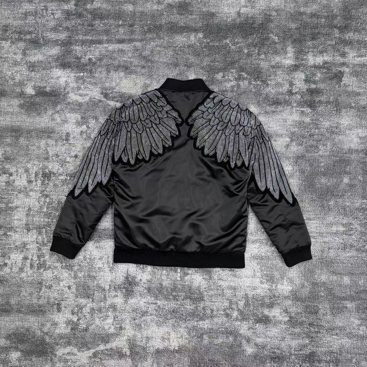 秋冬长袖黑色立体时尚轻奢翅膀重工男士11707