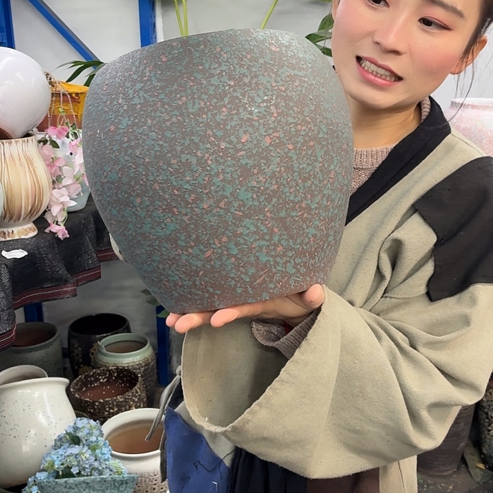 19×23 -粗陶花盆有孔-买买买