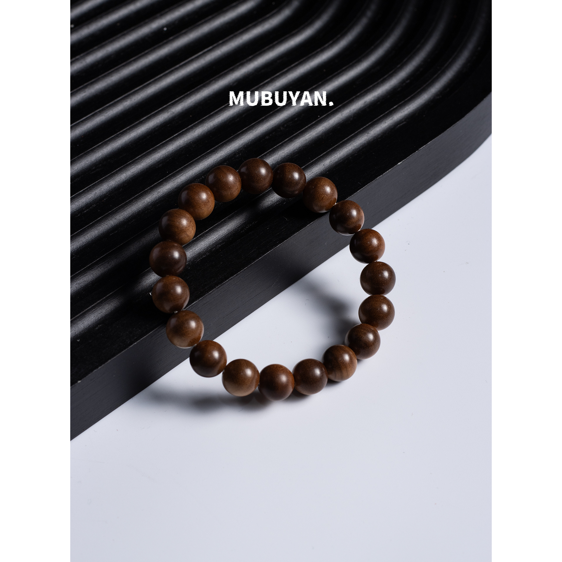 木不言【卓】1.0/19颗 圆珠焦糖横纹手串原生态迈索尔老山檀香