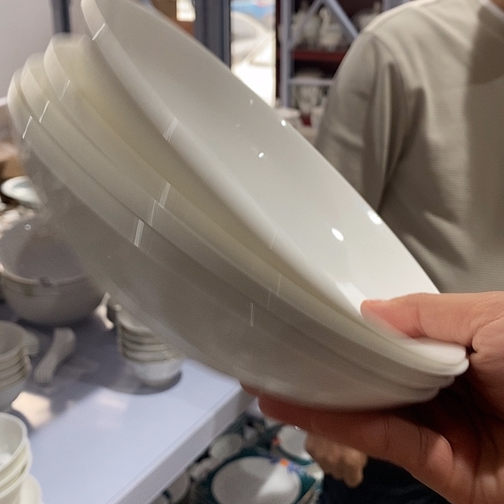 45%以上骨粉骨瓷8寸纯白深盘6寸装