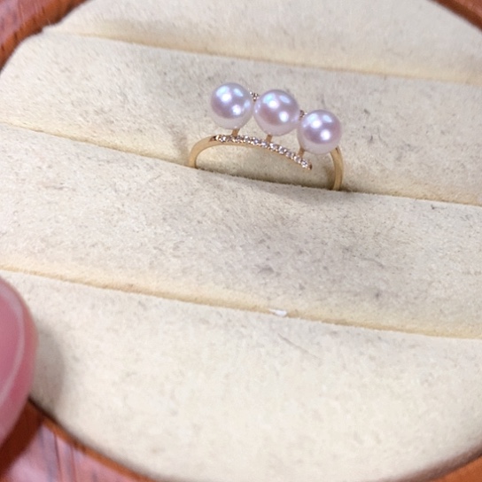 海水珍珠戒指18K金镶嵌