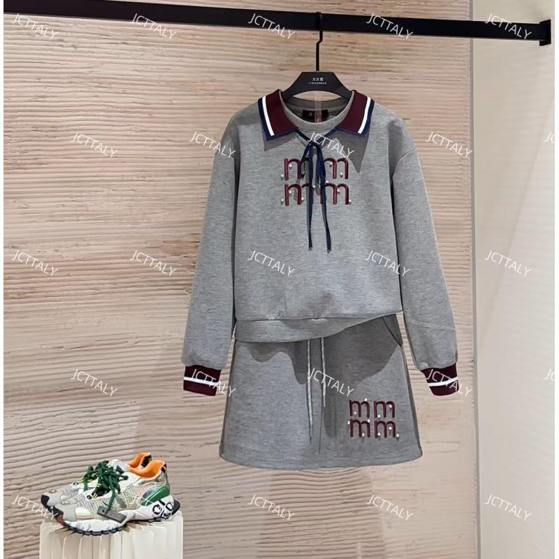 【宠粉价】秋冬新款时尚灰色领结气质洋气半身裙套装TZ-427