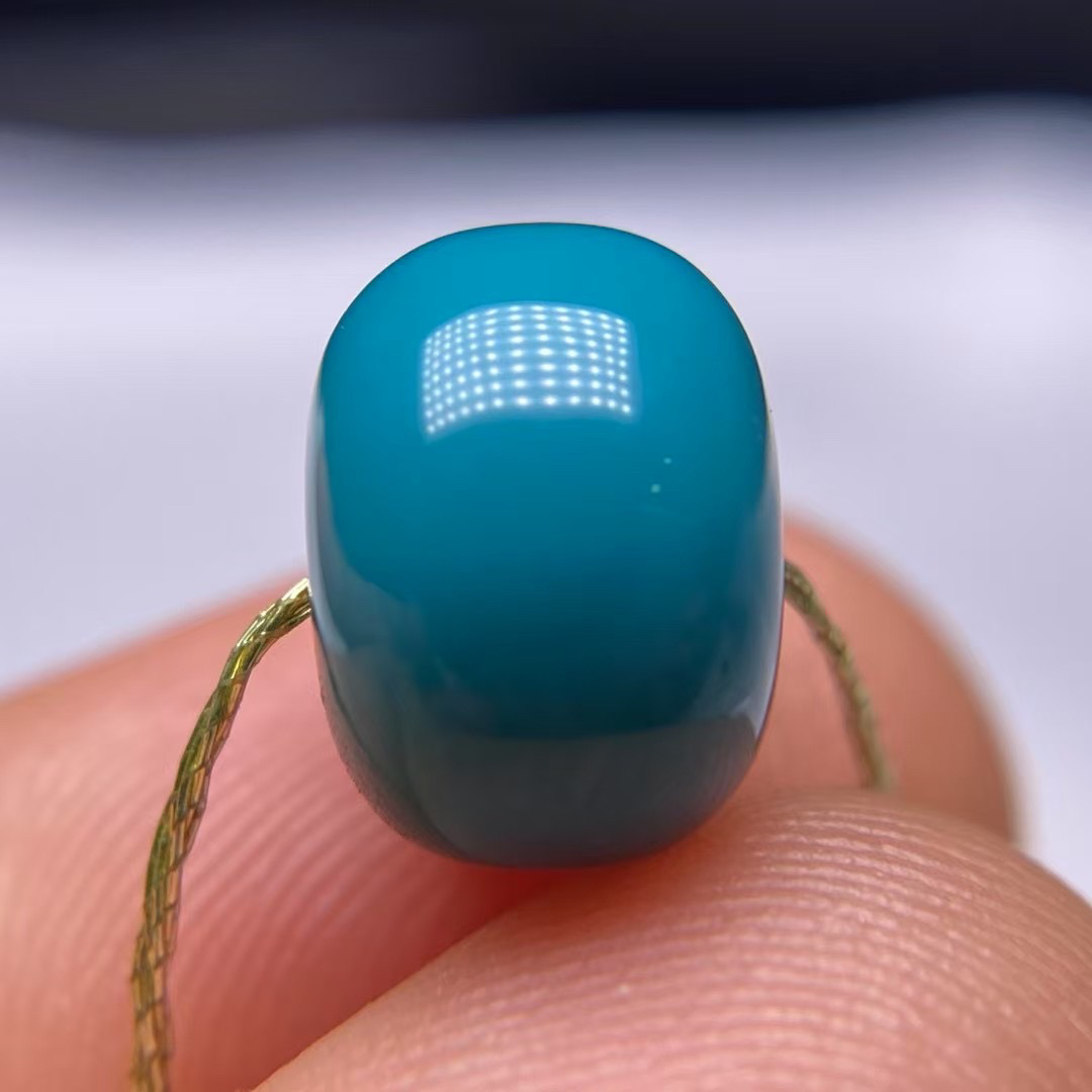 【绿松石老型】 24K金管镶嵌，尺寸10.1x7.2mm，重1.26克（132）